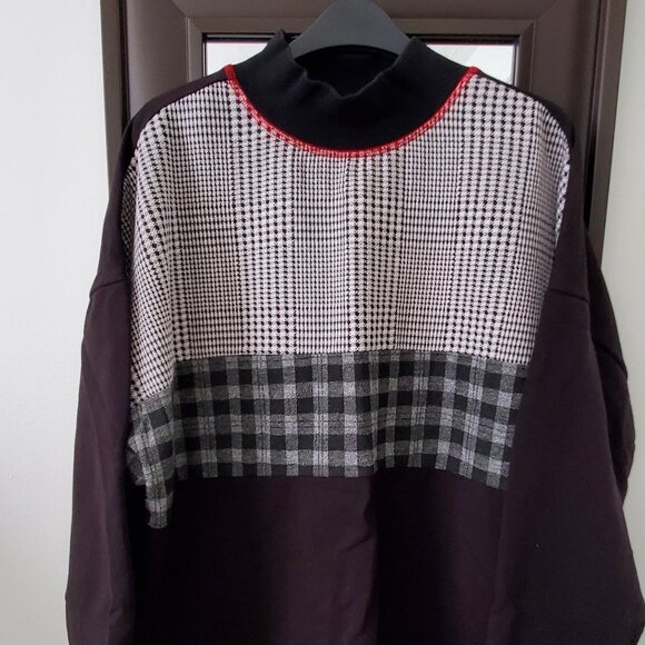 Cleo size XXL mock neck, multi plaid sweatshirt - Picture 2 of 5